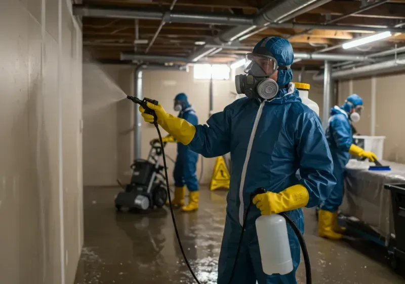 Basement Sanitization and Antimicrobial Treatment process in Aledo, IL