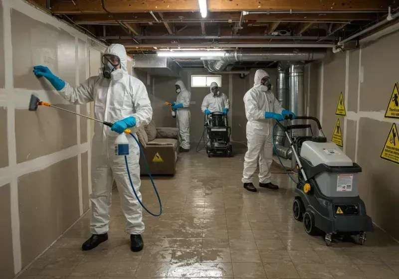 Basement Moisture Removal and Structural Drying process in Aledo, IL